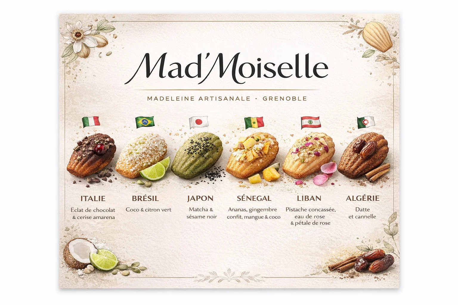 Madeleines artisanales Mad'moiselle by Naya Délice